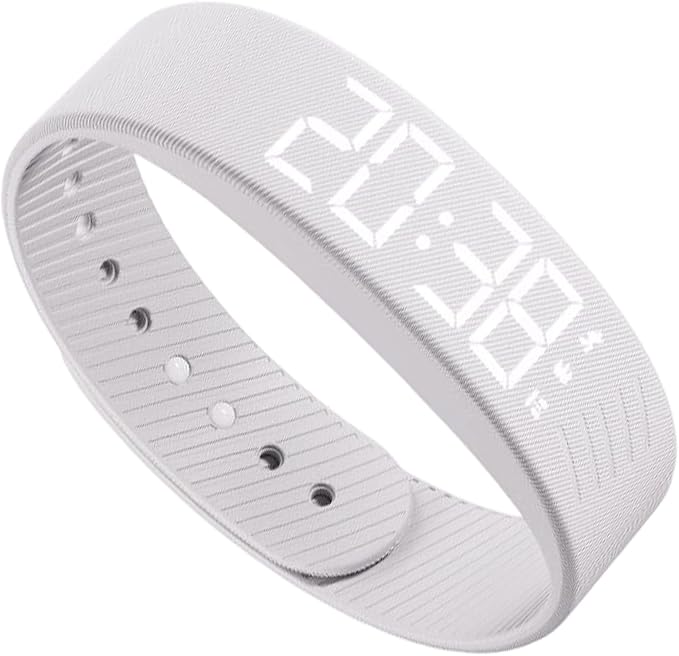 Réveil bracelet vibrant blanc avec écran LED