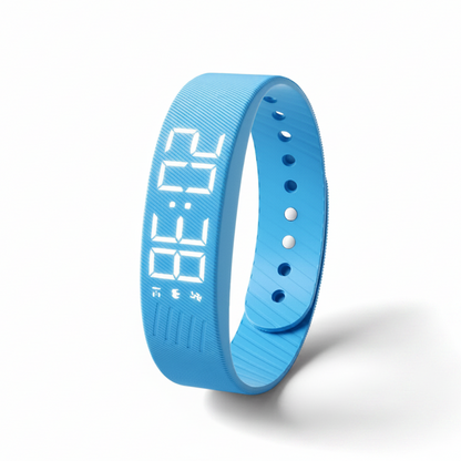 Bracelet réveil vibrant bleu, réveil silencieux par vibration